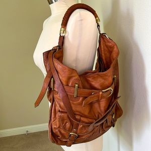 Sabina New York Genuine Leather Camel Color Shoulder Bag